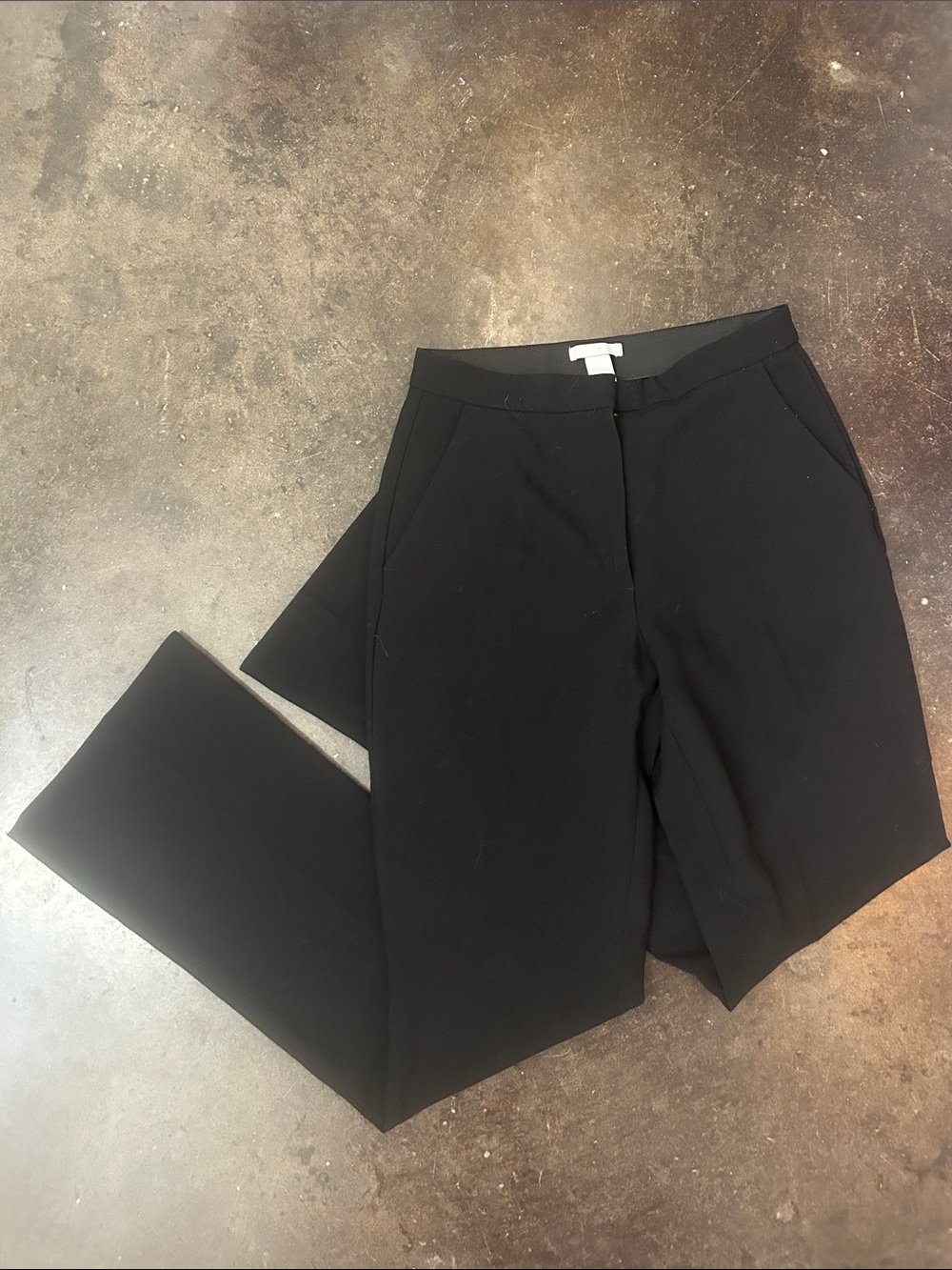 H&M Black Straight-Leg Dress Trousers